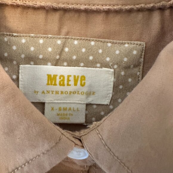 Anthropologie Maeve the bennett button down shirt Gold XS - Picture 2 of 4